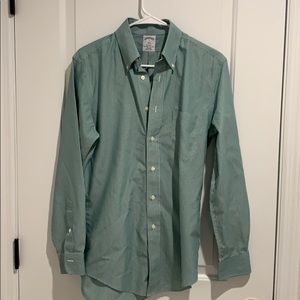 Brooks brothers non iron small LS green regent
